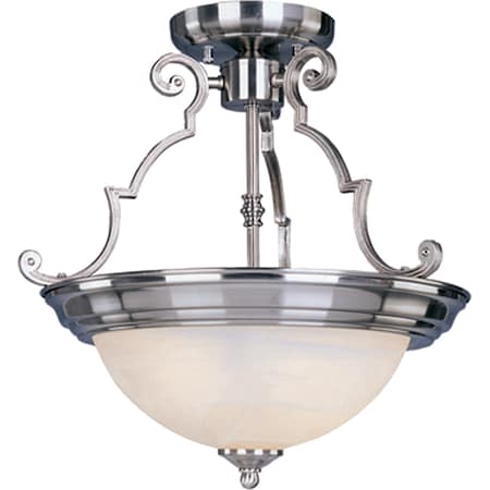 Maxim Essentials 2-Light 14.75" Wide Satin Nickel Semi-Flush Mount Light 5843MRSN